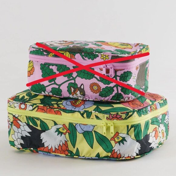 NWOT Baggu Packing Cube Medium - Rose Hen (Garden Pets) - Picture 4 of 5